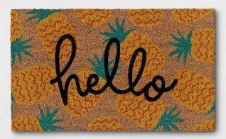 Photo 1 of (X4) 1'6"x2'6" Hello Pineapples Doormat Yellow - Sun Squad