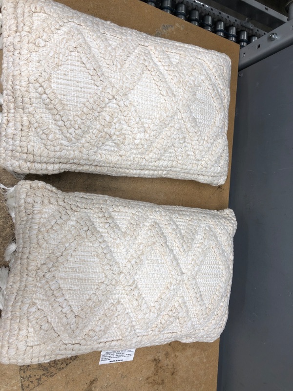 Photo 1 of (X2) Woven Textured Diamond Throw Pillow - Opalhouse