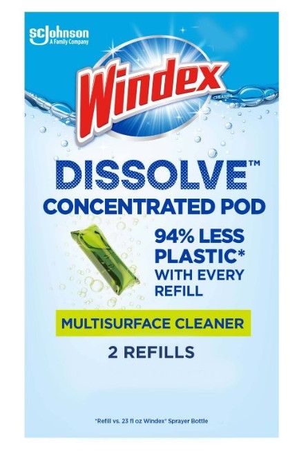 Photo 1 of (X7) Windex Dissolve Pods Multi Surface Cleaner Refill - 0.56 fl oz/2pk