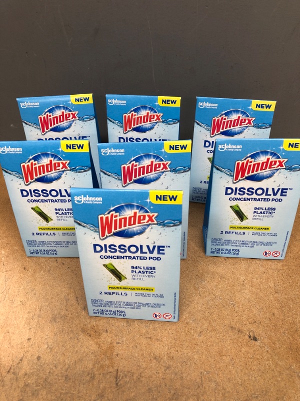 Photo 2 of (X7) Windex Dissolve Pods Multi Surface Cleaner Refill - 0.56 fl oz/2pk