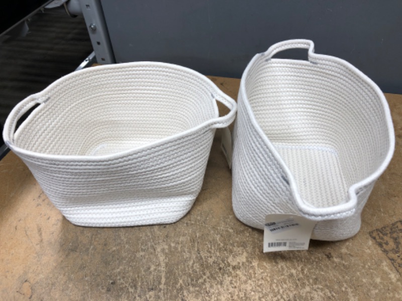 Photo 2 of (X2) Bath Basket Crate Off White - Brightroom