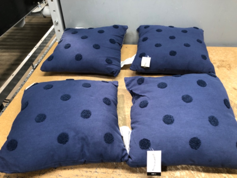 Photo 1 of (X4) SMALL NAVY BLUE PILLOWS