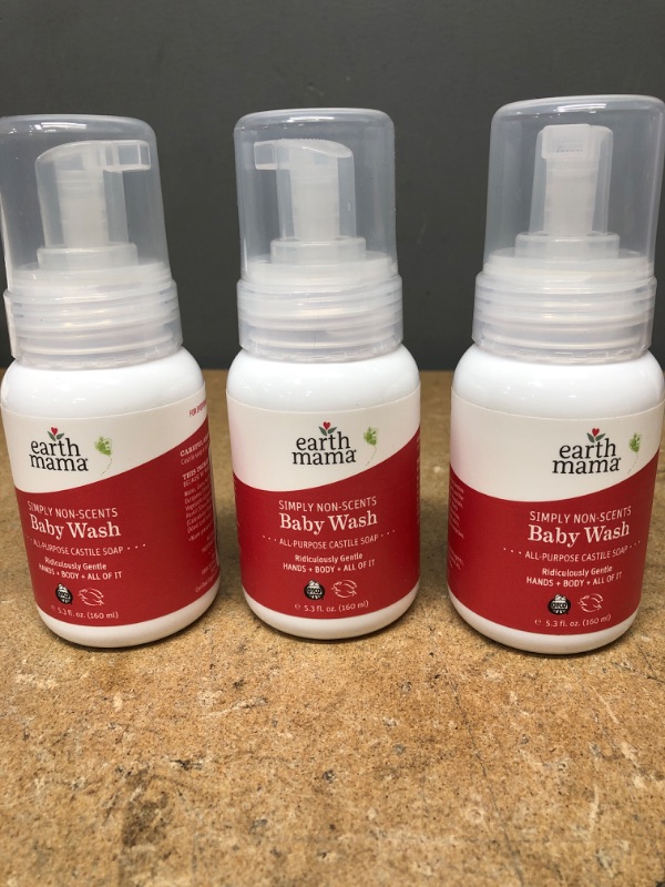 Photo 2 of (X3) Earth Mama Organics Simply Non-Scents Castile Baby Wash - 5.3 fl oz
EX: 04/15/2025