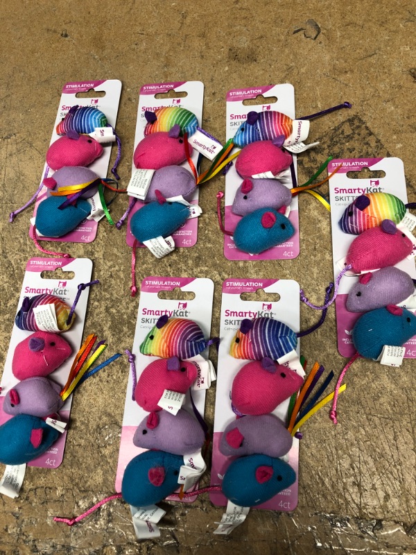 Photo 2 of (X7) SmartyKat Pride Skitter Critters Mice Cat Toy - 4pk