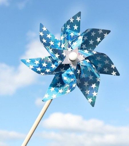 Photo 1 of (X6) 20" Americana Pinwheel Stars Navy and White - Sun Squad