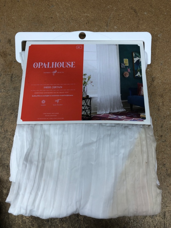 Photo 2 of 1pc Sheer Crushed Window Curtain Panel - Opalhouse™

