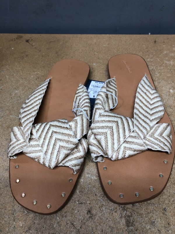 Photo 2 of ***Size: 9 *** Women's Louise Chevron Print Knotted Slide Sandals - Universal Thread™

