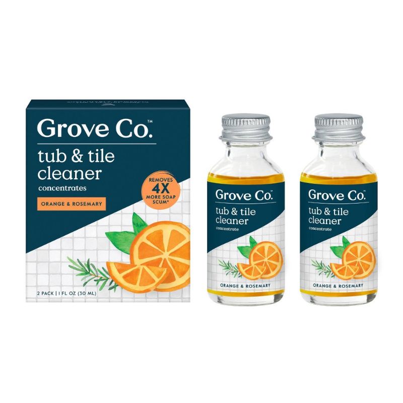 Photo 1 of *** 9 Pack*** Grove Co. Tub and Tile Cleaning Concentrate, Orange and Rosemary, 1 Oz, Twin Pack | CVS

