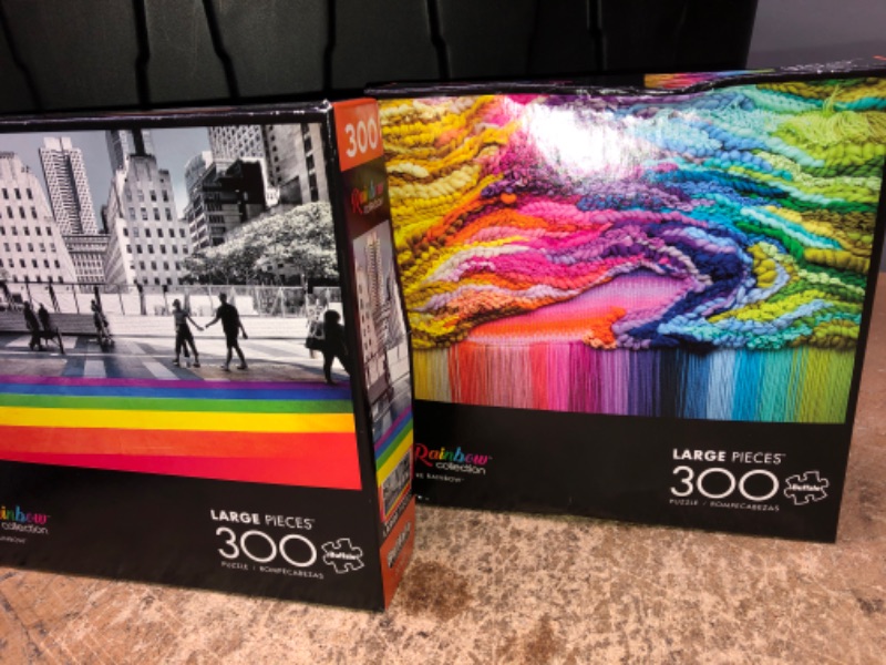 Photo 3 of 2 PACK Rainbow: Fiber Rainbow Jigsaw Puzzle 300 pc  AND NYC Rainbow Large Pieces Jigsaw Puzzle - 300pc