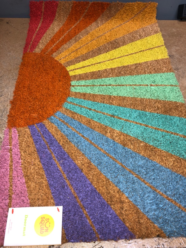 Photo 2 of 16x26 Rainbow Sunshine Doormat - Sun Squad AND PICTURE HANGING STRIPS