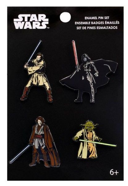 Photo 1 of (X4) Funko POP! Pins: Star Wars - Darth Vader, Yoda, Anakin, and Obi-Wan Pin Set
