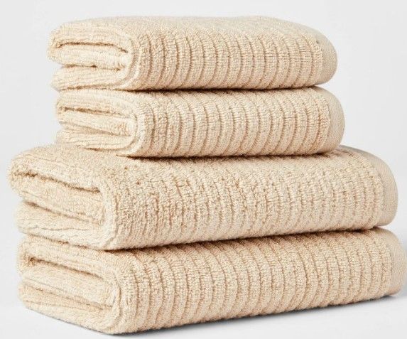 Photo 1 of (X3) Quick Dry Ribbed Bath Towel Set - Threshold