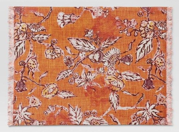 Photo 1 of (X12) Cotton Flower Printed Fused Placemat - Threshold
