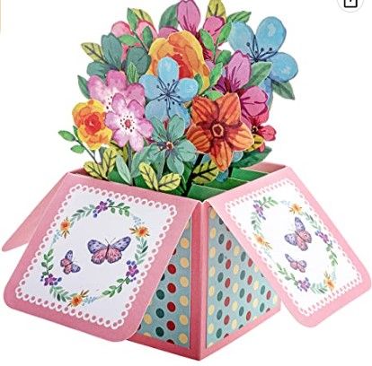 Photo 1 of (X22) 3D Bouquet Pop Up Mothers Day Cards Flowers Gifts,Birthday Cards for Mom With Envelopes,Handmade Flower Greeting Cards with Commemorative Value,Exploding Flowers Box Card for Mother(Multicolor Flowers Box) 