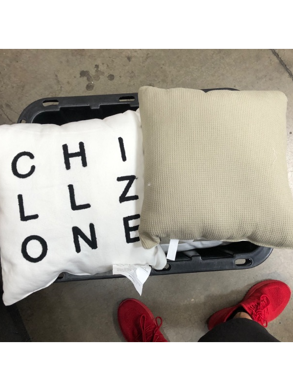 Photo 1 of 4 pk decorative pillows 14 x14 " chill zone"  (see pics)