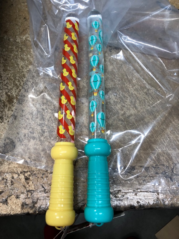 Photo 1 of 12pk bubble wands 6 yellow 6 teal