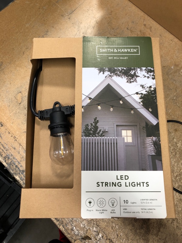 Photo 2 of 10ct LED Outdoor Non- Drop String Lights Black - Smith  Hawken