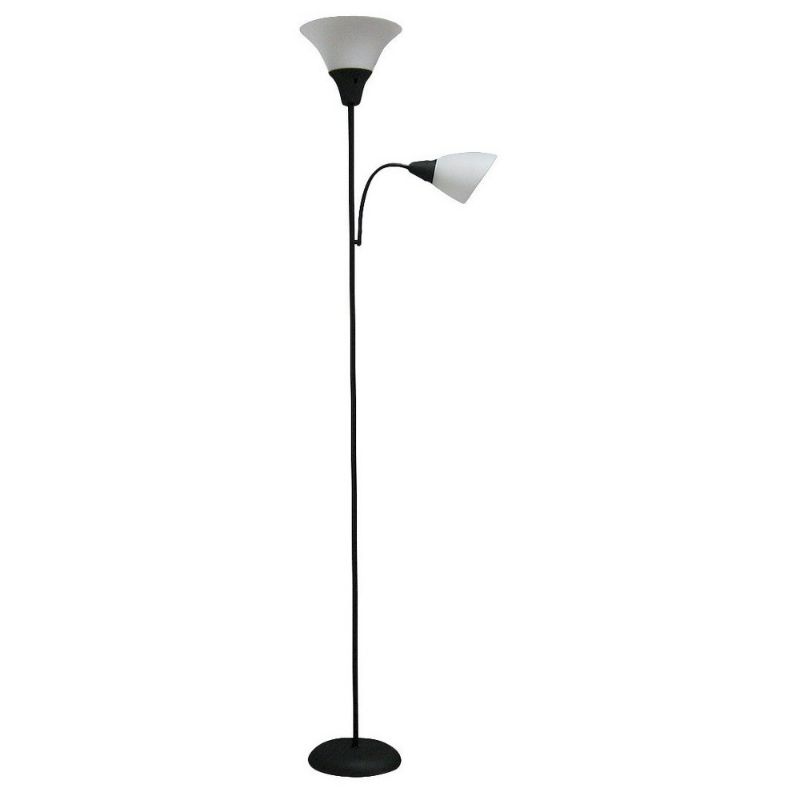 Photo 1 of Torchiere with Task Light Floor Lamp Black Lamp Only - Room Essentials
