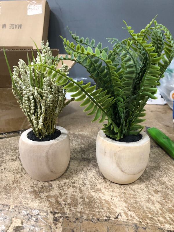 Photo 2 of 2pcs Mine Fake Plants Artificial Potted Faux Plants for Home Office Table Desk Shelf Bedroom Bathroom Decor 8''
