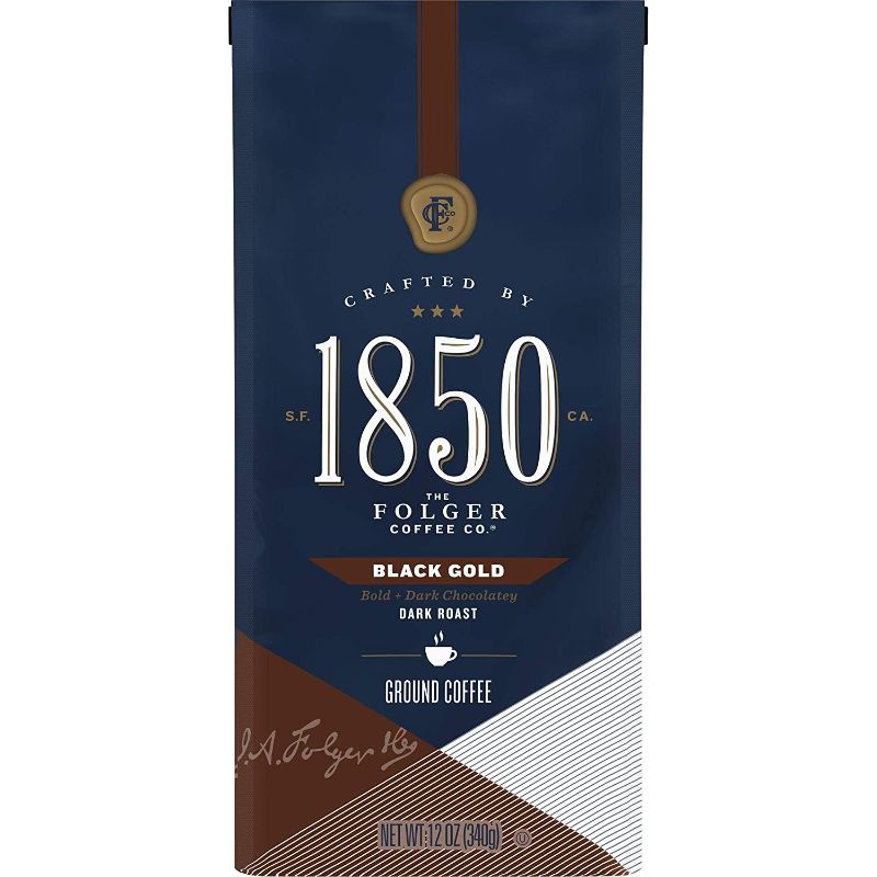 Photo 1 of 1850 by Folgers Black Gold Dark Roast Ground Coffee, 12 Ounces (Pack of 6)
expires: 10/01/2022