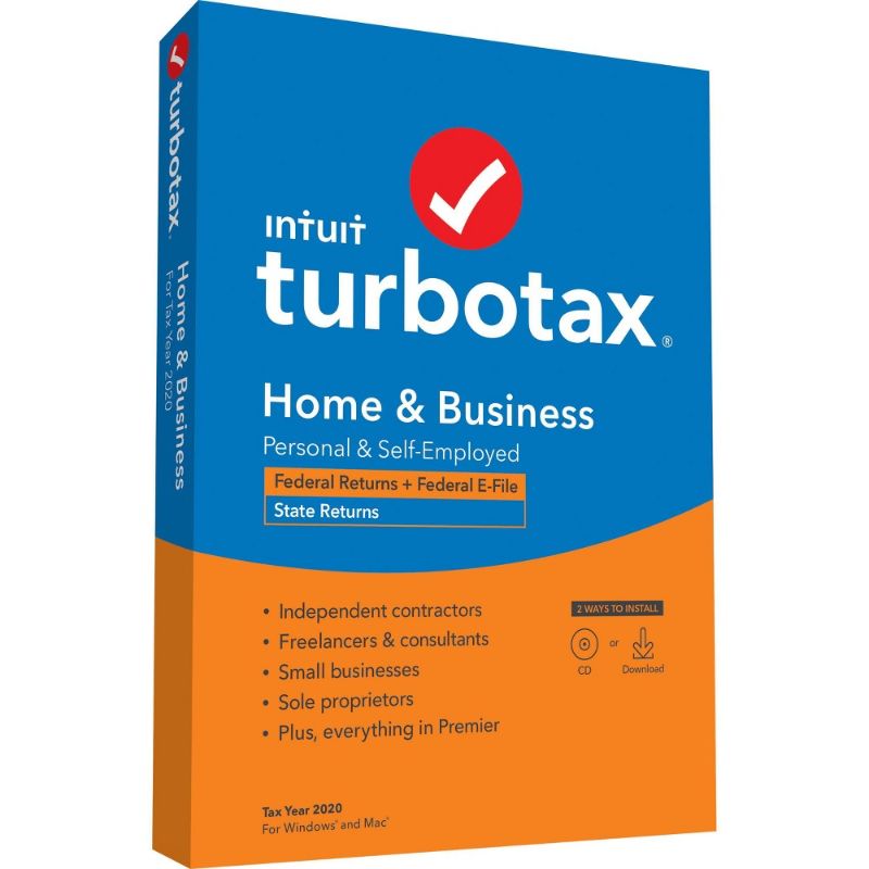 Photo 1 of Intuit Turbotax Desktop Home & Business + States 2020 608704
