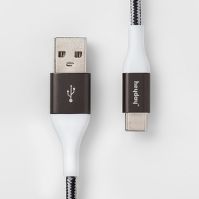 Photo 1 of Heyday USB-C to USB-A Braided Cable 6ft - Black/White/Gunmetal