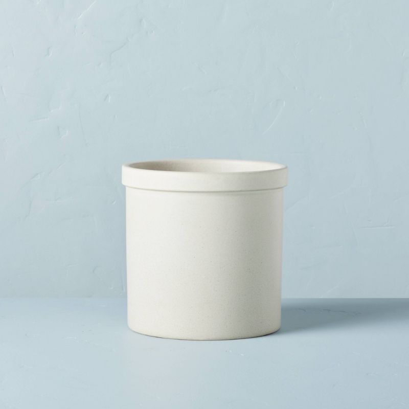 Photo 1 of 2 Sets of 6" Small and 9.5" Medium Glazed Stoneware Planter Pot Sour Cream - Hearth & Hand™ with Magnolia