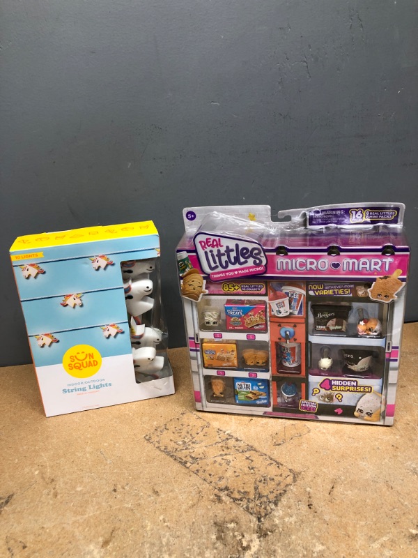 Photo 1 of 2 Packs of Shopkins Real Littles Collectors Pack and 10Cts Incandescent Unicorn Mini Lights