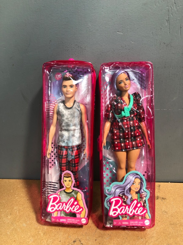 Photo 1 of 2 Sets of Barbie Fashionista Checkered Dress and Barbie Ken Fashionista Doll