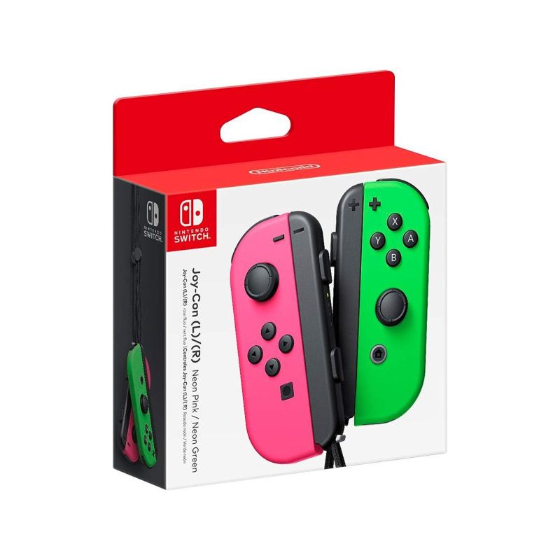 Photo 1 of Nintendo Switch Joy-Con (L/R) Gaming Controller, Neon Pink/Neon Green (Renewed)
