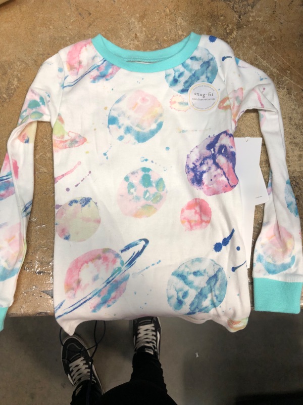 Photo 2 of ** Only shirt** Burt's Bees Baby® Toddler Girls' 2pc Watercolor Galaxy Organic Cotton Snug Fit Pajama Set -
size 4t 