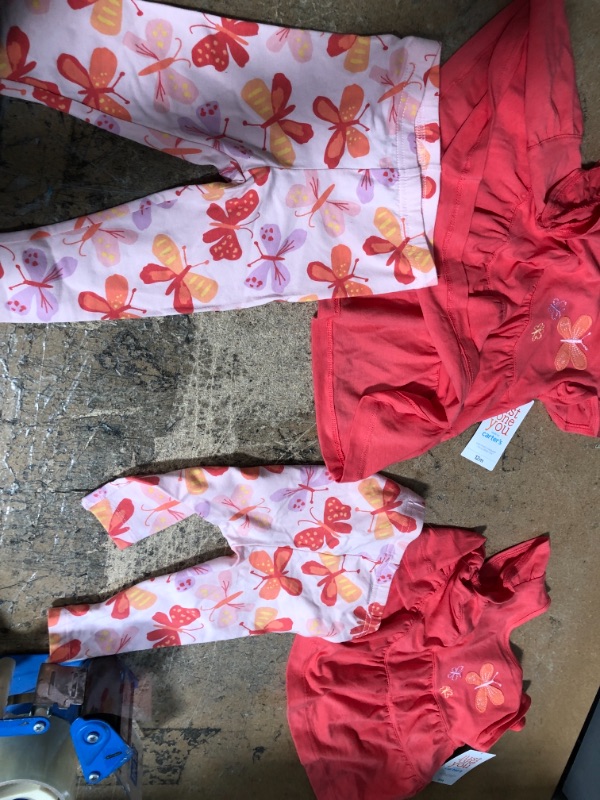 Photo 1 of 6/12M Carters Just One You Girls Shirt and Pant set- Butterflies/Pink 2 pack 