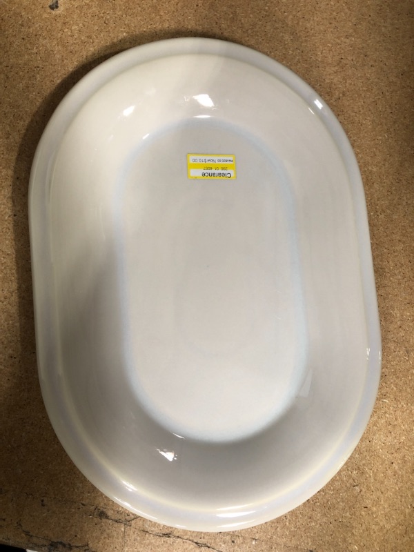 Photo 2 of 14" X 11" Porcelain Woodbridge Serving Platter White - Threshold™ - White