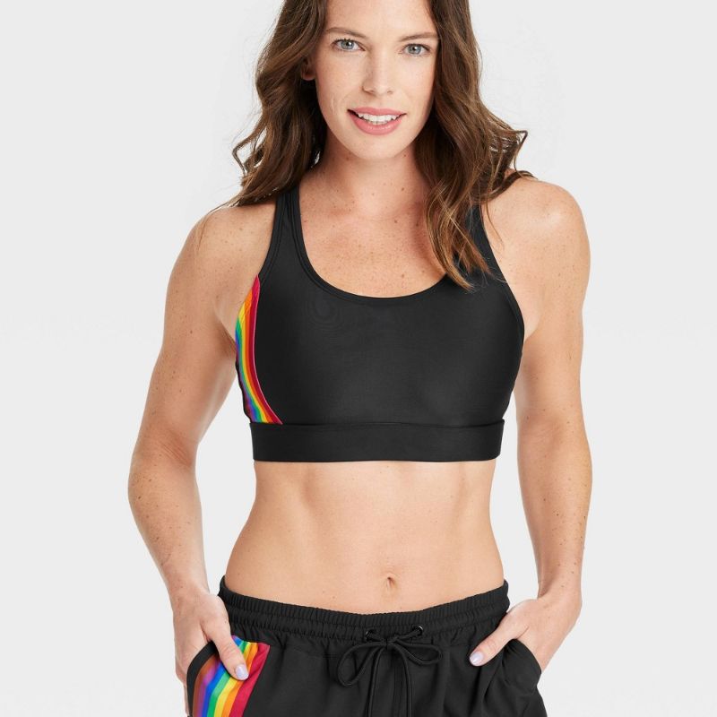 Photo 1 of LARGE Pride Adut Humankind Swim Top - Rainbow Striped
