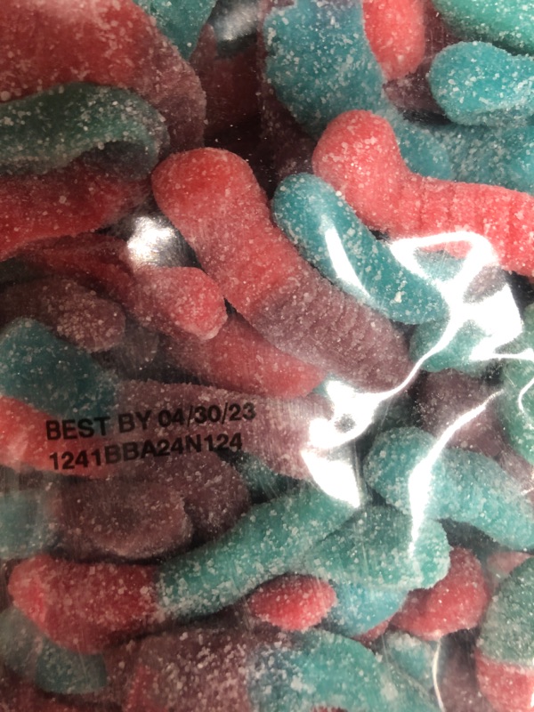 Photo 3 of 
*EXPIRATION DATE: 4/30/22022
3 5lb bags
Trolli Sour Brite Crawlers Very Berry Gummy Worms, 5 Pound Bulk Candy Bag
