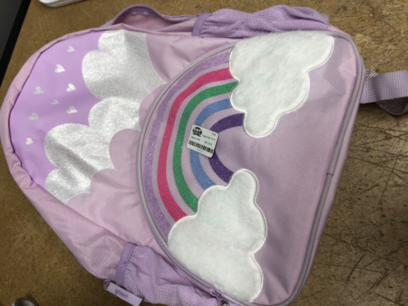 Photo 2 of  GIRLS LAVENDER GLITTER AND RAINBOW BACK PACK