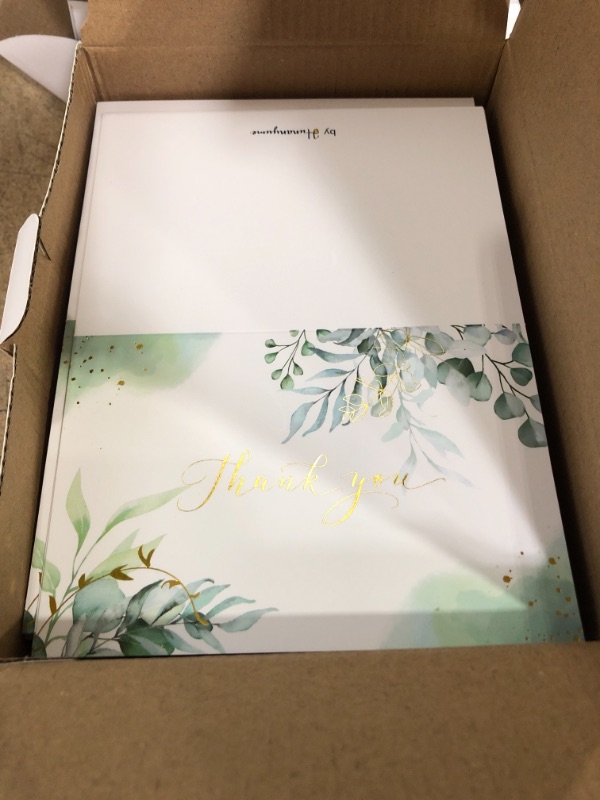 Photo 1 of 100 pcs greenery thank you cards