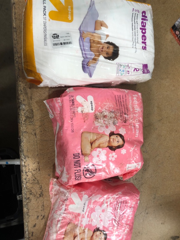 Photo 1 of DIAPERS SIZE-2, (X2) 3 PACK WIPES