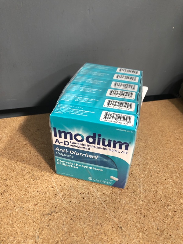 Photo 2 of (X6) Imodium A-D Loperamide Hydrochloride Diarrhea Relief Caplets - 6 ct.
EX: 12/2024