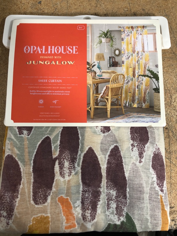 Photo 2 of 1pc Sheer Burnout Window Curtain Panel - Opalhouse designed with Jungalow