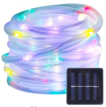 Photo 1 of (X2) Solar Rope Lights 100 LEDs String Fairy Lights, 2 Modes 33 ft/10Meter Waterproof Outdoor Lights for Patio, Garden, Party(Multicolor)
