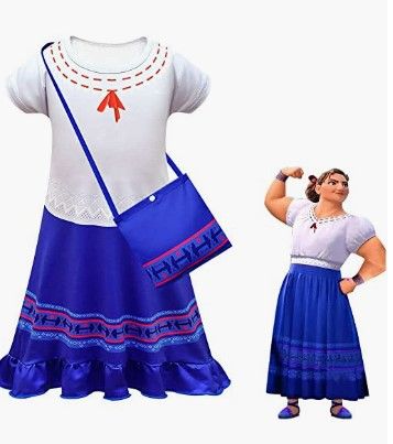Photo 1 of (X3) Mirabel Luisa Costume Dress for Girls Fantastic Princess Dress Halloween Cosplay Outfits Party Dress with Little Bag
TODDLER SIZE (4-6) 