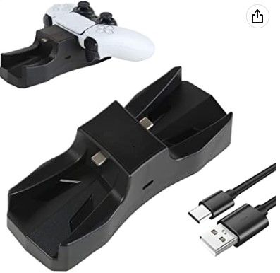 Photo 1 of (X2) RHOTALL Charging Station for PS5/Playstation 5 DualSense Controller, Charger Stand Dock with Dual USB C Fast Charging - Bat Style
