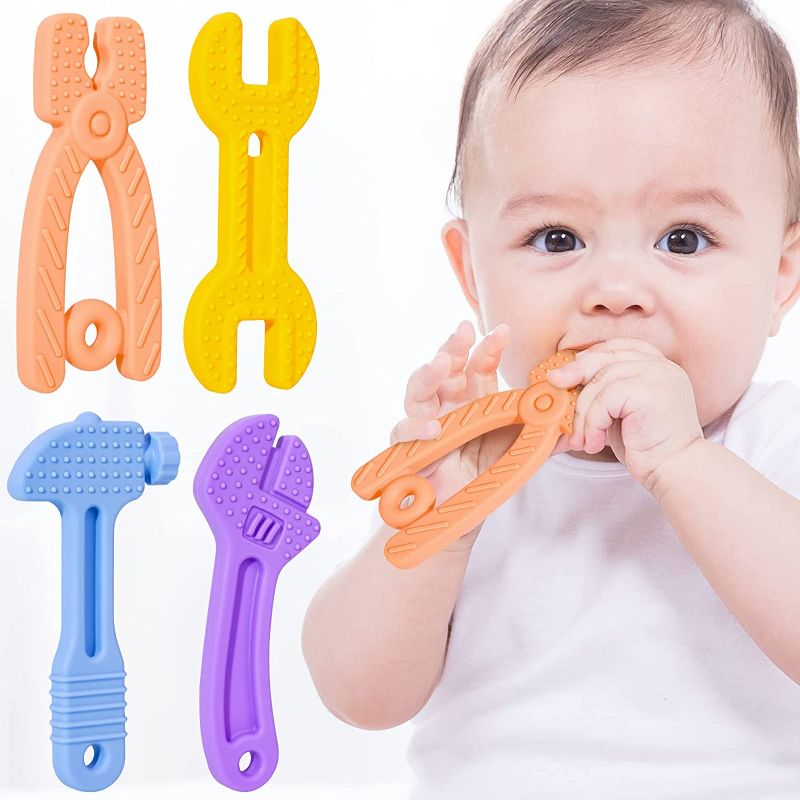 Photo 1 of 2    0-6 Months 6-12 Months Silicone Teething Toys for Babies