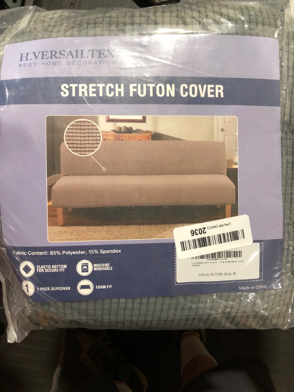 Photo 2 of Armless Futon Cover Stretch Sofa Bed Slipcover Protector Elastic Feature Rich Textured High Spandex Small Checks Jacquard Fabric Futon Cover