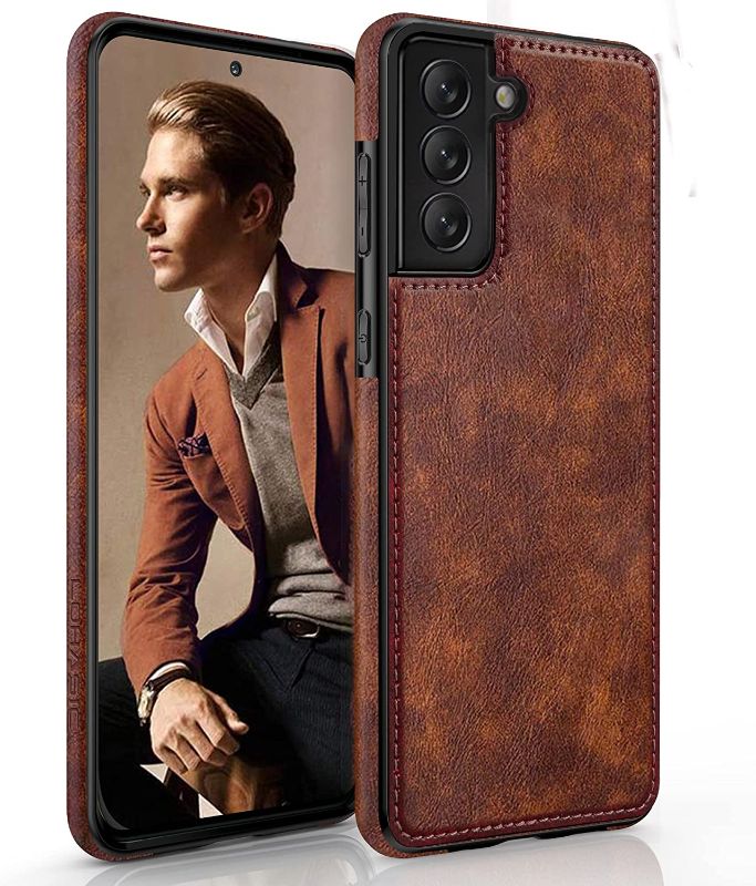 Photo 1 of LOHASIC for Galaxy S22+ Case 5G, Premium Leather Luxury Business PU Non-Slip Grip Shockproof Bumper Full Body Protective Cover Men Phone Cases for Samsung Galaxy S22+ Plus 6.6 inch (2022) - Brown