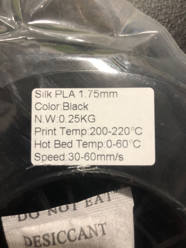 Photo 3 of 1.75mm Silk Pearlescent Shiny Black PLA Filament, 1kg 2.2lbs 3D Printing Material, Widely Support for FDM 3D Printer, Pack with Extra Filament Sample by BBLIFE
