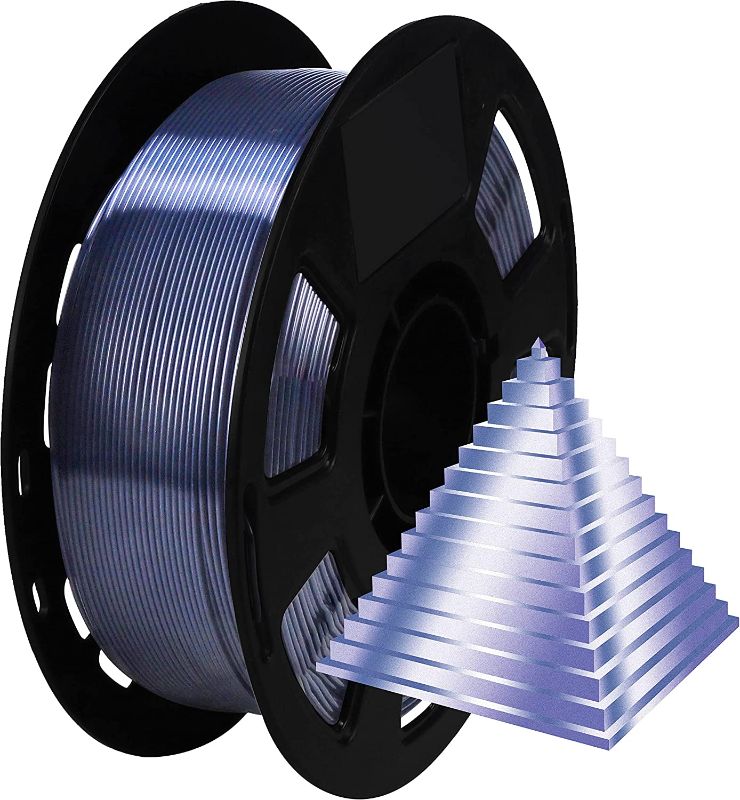 Photo 1 of 1.75mm Silk Pearlescent Shiny Black PLA Filament, 1kg 2.2lbs 3D Printing Material, Widely Support for FDM 3D Printer, Pack with Extra Filament Sample by BBLIFE
