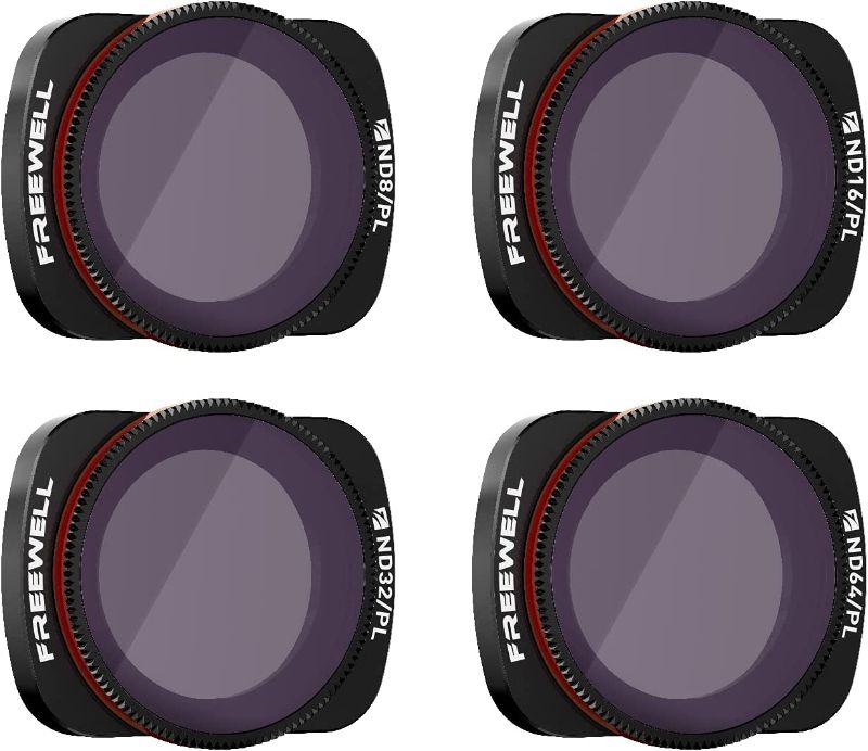 Photo 1 of Freewell Bright Day – 4K Series – 4Pack ND8/PL, ND16/PL, ND32/PL, ND64/PL Camera Lens Filters for Osmo Pocket, Pocket 2
