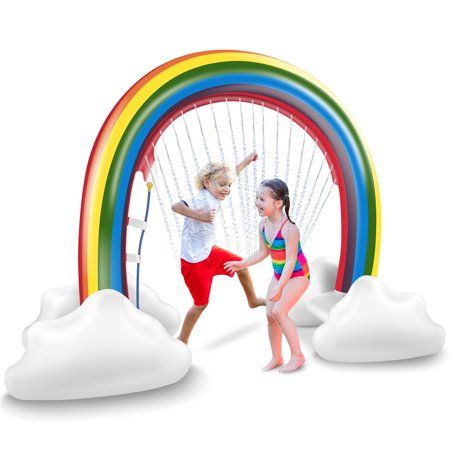 Photo 1 of FiGoal Inflatable Rainbow Arch Sprinkler Toys Large Water Sprinkler Outdoor Water Toys for Toddlers Outdoor Rainbow Sprinkler Toys for Birthday Party
